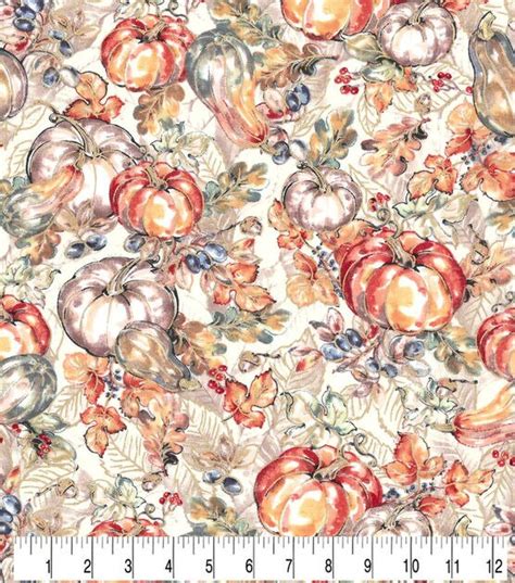 metallic pumpkin fabric buy in bulk|Watercolor Paint Pumpkins Harvest Print Metallic Cotton Fabric.